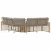 Tuinbank met kussens en voetensteun L-vormig poly rattan beige