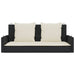Schommelbank met kussens zwart 119x56x48 cm poly rattan