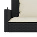 Schommelbank met kussens zwart 119x56x48 cm poly rattan
