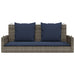 Schommelbank met kussens 119x56x48 cm poly rattan grijs