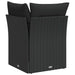 Tuinhoekbank met kussens zwart poly rattan