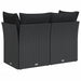 Tuinbank met kussens 2-zits zwart poly rattan