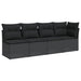Tuinbank met kussens 4-zits zwart poly rattan