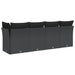 Tuinbank met kussens 4-zits zwart poly rattan