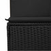 Tuinbank met kussens 4-zits zwart poly rattan