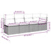 Tuinbank met kussens 4-zits zwart poly rattan