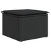 Tuinkruk met kussen zwart 55x55x37 cm poly rattan