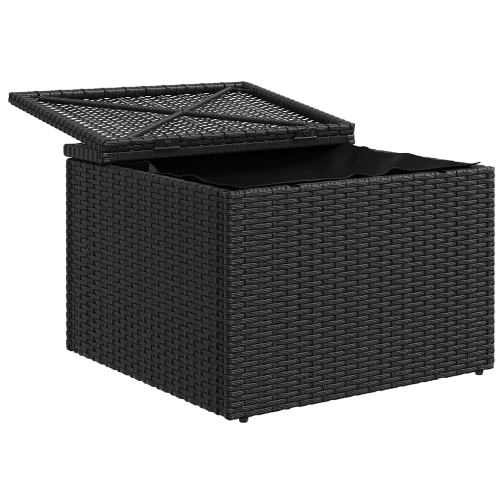 Tuinkruk met kussen zwart 55x55x37 cm poly rattan