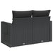 Tuinbank 2-zits met kussens poly rattan zwart