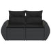 Tuinbank 2-zits met kussens poly rattan zwart
