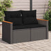 Tuinbank met kussens 2-zits zwart poly rattan