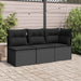 Tuinstoel zonder armleuningen met kussens zwart poly rattan