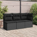 Tuinhoekbank met kussens zwart poly rattan