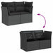 Tuinbank met kussens 2-zits zwart poly rattan