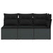 Tuinbank met kussens 3-zits zwart poly rattan
