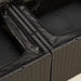 Tuinbank met kussens 2-zits zwart poly rattan