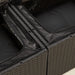 Tuinbank met kussens 2-zits zwart poly rattan