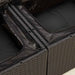 Tuinbank met kussens 2-zits zwart poly rattan