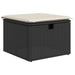 Tuinkruk met kussen 55x55x37 cm poly rattan zwart