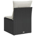 Tuinstoel zonder armleuning met kussens poly rattan zwart