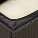 Tuinstoel zonder armleuning met kussens poly rattan zwart
