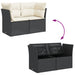 Tuinbank 2-zits met kussens poly rattan zwart