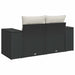 Tuinbank 2-zits met kussens poly rattan zwart