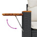 Tuinbank 2-zits met kussens poly rattan zwart