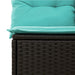 Tuinbank 4-zits met kussens poly rattan zwart