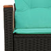 Tuinbank met kussens 2-zits poly rattan zwart