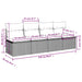 Tuinbank 4-zits met kussens poly rattan beige