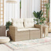 Tuinbank 2-zits met kussens poly rattan beige