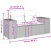 Tuinbank 2-zits met kussens poly rattan beige
