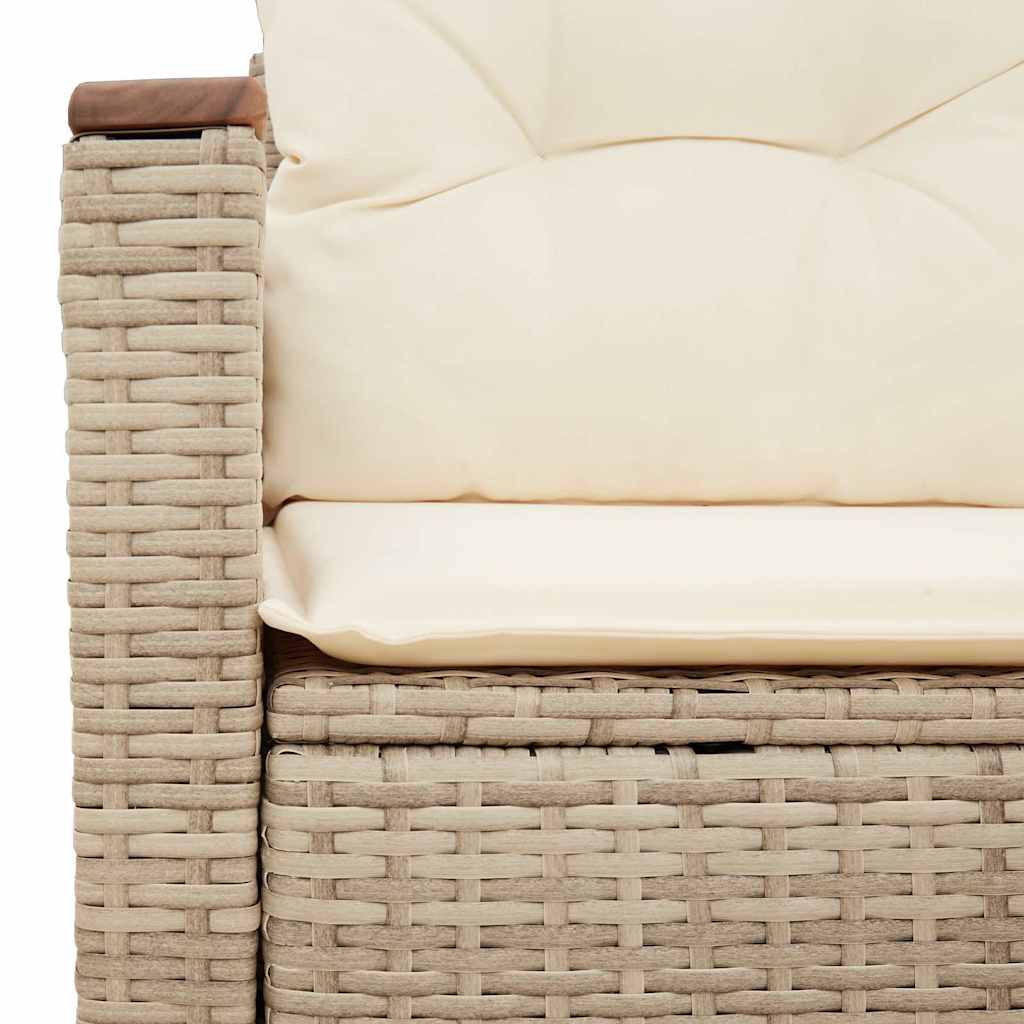 Tuinbank 2-zits met kussens poly rattan beige