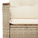 Tuinbank 2-zits met kussens poly rattan beige