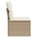 Tuinstoel zonder armleuning met kussens poly rattan beige