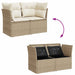 Tuinbank 2-zits met kussens poly rattan beige