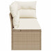 Tuinbank 3-zits met kussens poly rattan beige