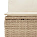 Tuinbank 3-zits met kussens poly rattan beige