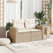 Tuinbank 2-zits met kussens poly rattan beige