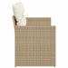 Tuinbank 2-zits met kussens poly rattan beige