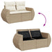 Tuinbank 2-zits met kussens poly rattan beige