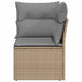 Tuinhoekbank met kussens poly rattan beige