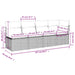 Tuinbank 4-zits met kussens poly rattan beige