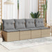 Tuinbank 4-zits met kussens poly rattan beige