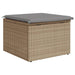 Tuinkruk met kussen 55x55x37 cm poly rattan beige