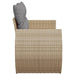 Tuinbank 2-zits met kussens poly rattan beige