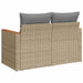 Tuinbank 2-zits met kussens poly rattan beige