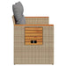 Tuinbank 2-zits met kussens poly rattan beige