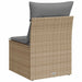 Tuinstoel zonder armleuning met kussens poly rattan beige